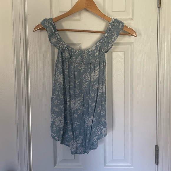 RL Denim&Supply Floral Off-The-Shoulder Flounce Top - Picture 6 of 8